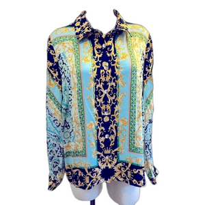 𝅺RACHEL ZOE multicolored button down blouse MED